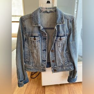 American eagle cropped denim jacket